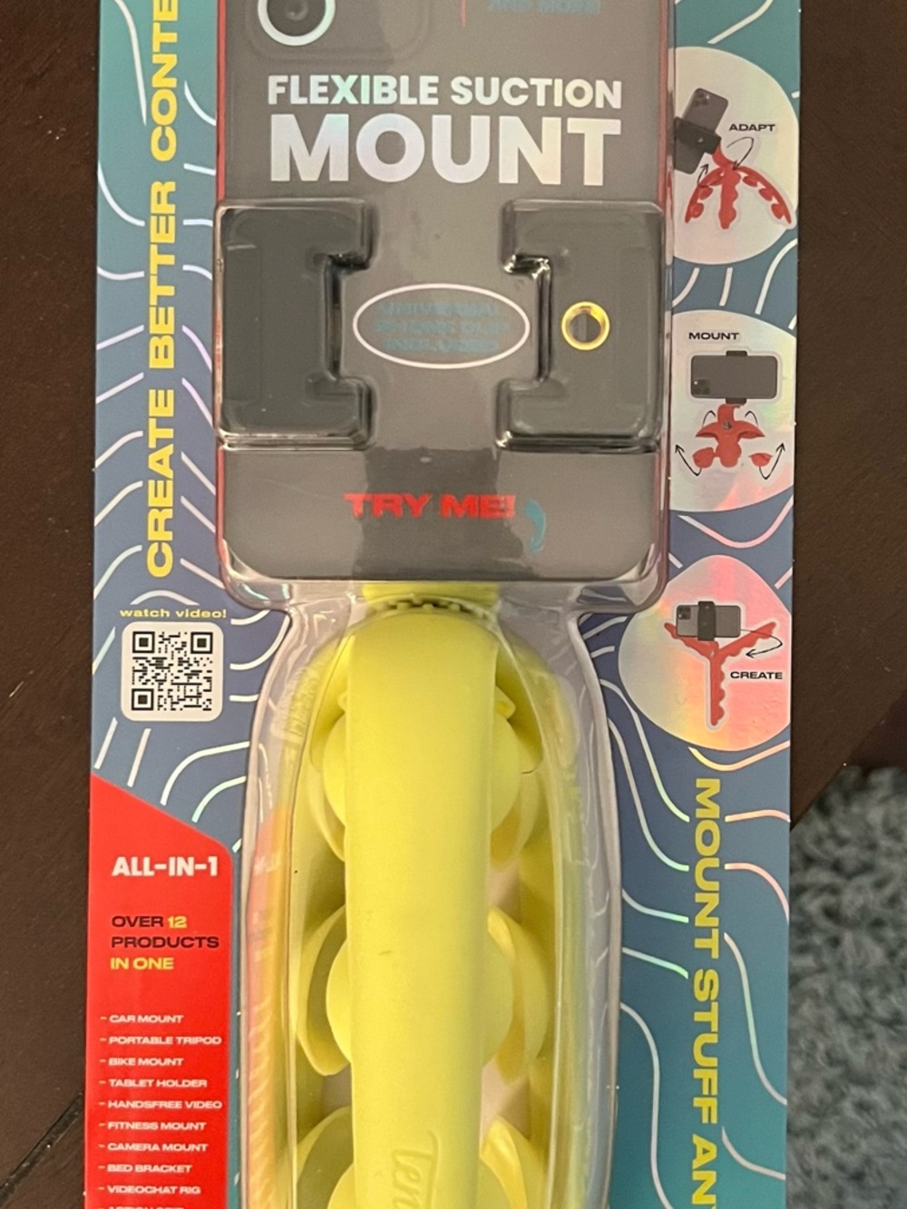 Tenikle Flexible Suction Mount - Yellow
